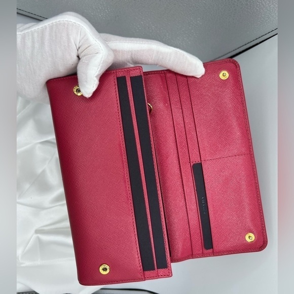 REDUCED! PRADA Saffiano Pink Leather Long Wallet *Full Inclusion* - Picture 9 of 11